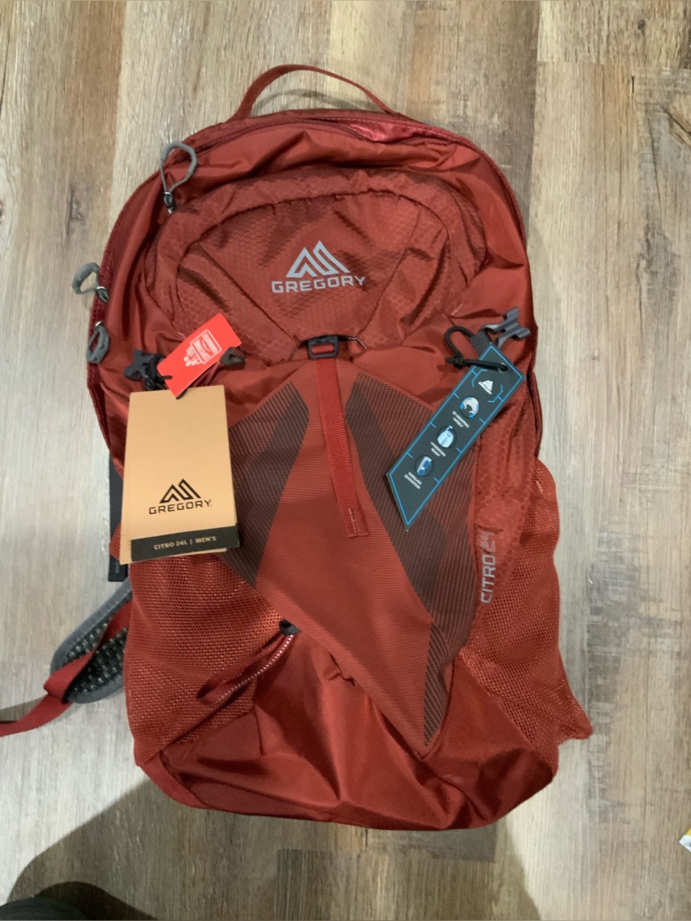 New Gregory Citro 24 24L Men’s Backpack Bag Brick Red Hiking Adult